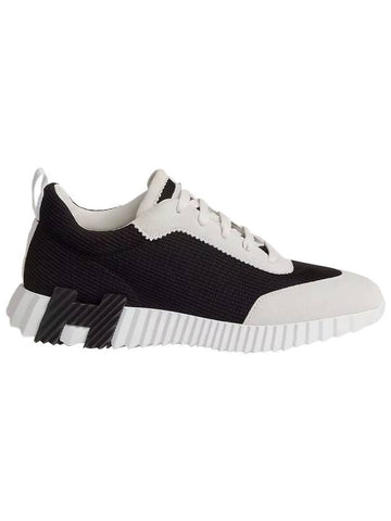 Bouncing Sneakers Mesh Suede Goatskin & Noir Blanc - HERMES - BALAAN 1