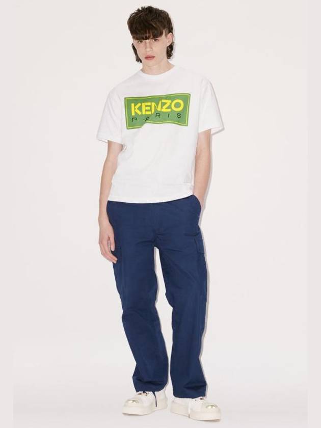 Paris Logo Print Cotton Short Sleeve T-Shirt White - KENZO - BALAAN 6