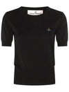 ORB Logo Short Sleeve Knit Top Black - VIVIENNE WESTWOOD - BALAAN 1
