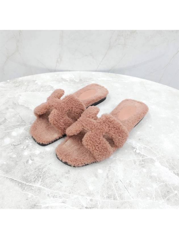 Lux You 37 Shearling Oran Sandal Slippers - HERMES - BALAAN 1