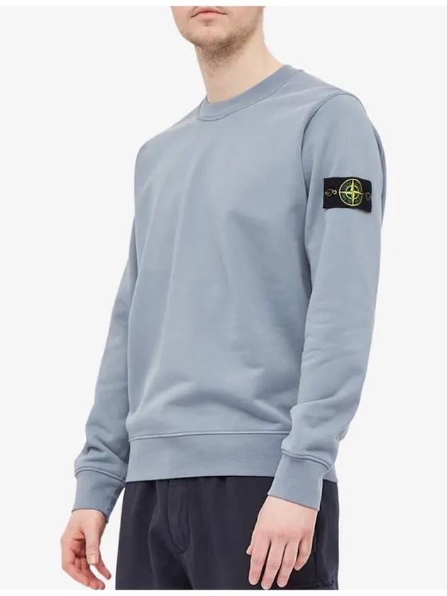 Men's Wappen Patch Sweatshirt Blue Grey - STONE ISLAND - BALAAN 3