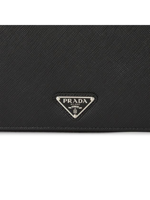 Triangle Logo Saffiano Document Shoulder Bag Black - PRADA - BALAAN 10