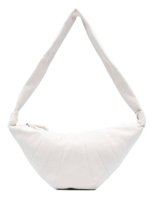 Medium Croissant Soft Grained Leather Crossbody Bag White - LEMAIRE - BALAAN 1