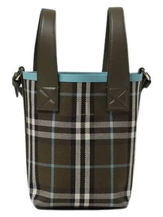 Mini London Check Tote Bag Olive - BURBERRY - BALAAN 2