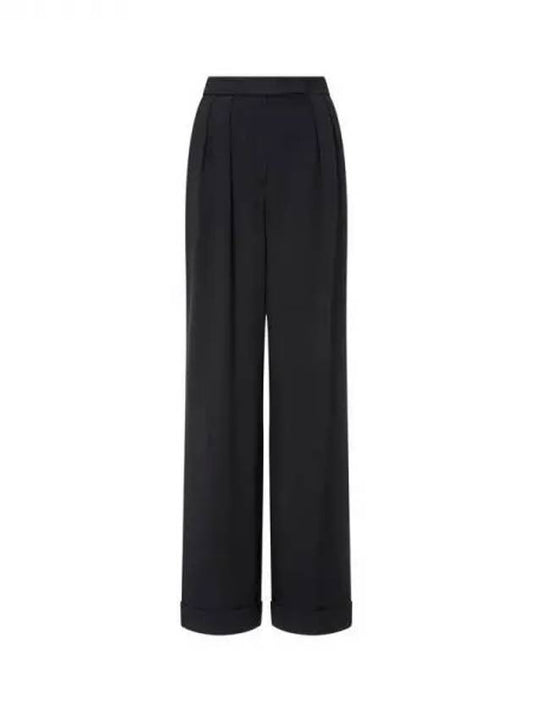 Women s Pleated Roll Up Twill Pants Black 270019 - EMPORIO ARMANI - BALAAN 1