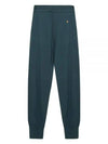 Women's Embroidered Logo Cashmere Blend Track Pants Emerald - VIVIENNE WESTWOOD - BALAAN 2