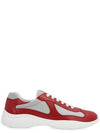 America's Cup Leather Low Top Sneakers Silver Red - PRADA - BALAAN 2