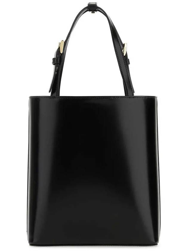 Brushed Leather Tote Bag Nero - PRADA - BALAAN 4