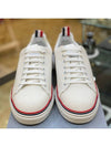 Men's Three Stripe Tab Tennis Low Top Sneakers White - THOM BROWNE - BALAAN 4