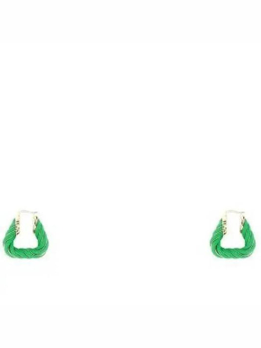 Twisted Triangle Hoop Earrings Green - BOTTEGA VENETA - BALAAN 2