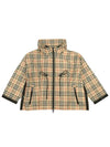 Women's Back-tone Check Zip-up Hooded Jacket Beige - BURBERRY - BALAAN 2