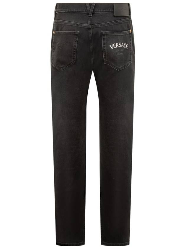 Embroidery Jeans 10138861A09787 1D510 FADED WASHED BLACK - VERSACE - BALAAN 3