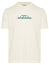 Embroidered Logo Short Sleeve T-Shirt Ivory - EMPORIO ARMANI - BALAAN 3