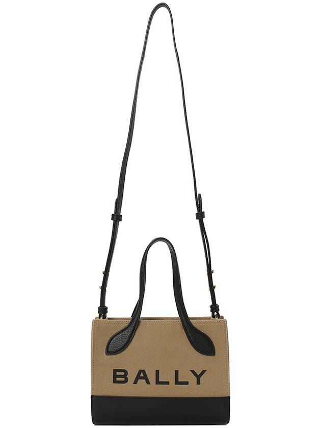 Logo Print Mini Tote Bag Black Sand - BALLY - BALAAN 8