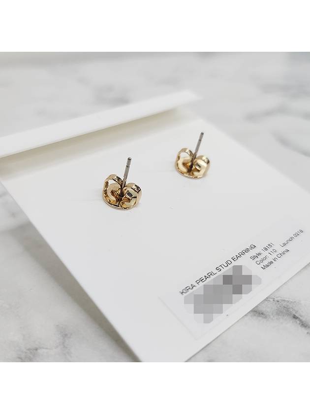 Crystal Pearl Stud Earring Gold - TORY BURCH - BALAAN 7