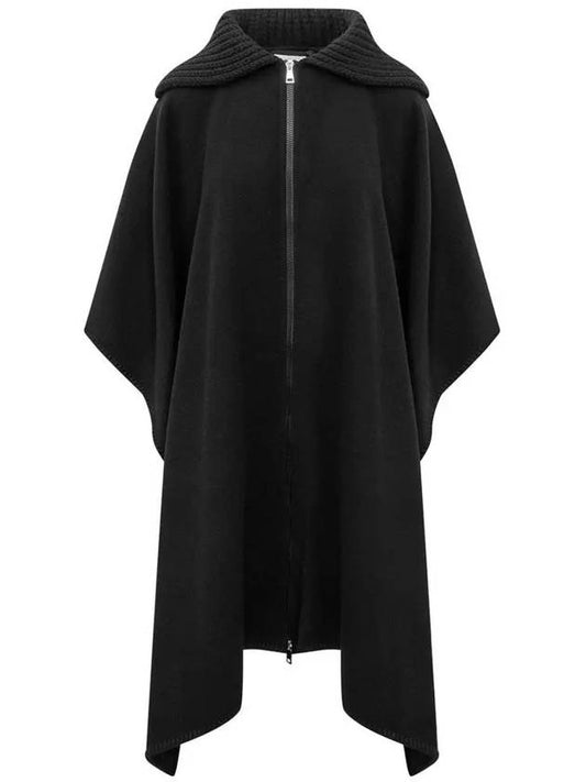 Logo Knit Collar Wool Cape Black 3G000 05 0U134 999 - MONCLER - BALAAN 2