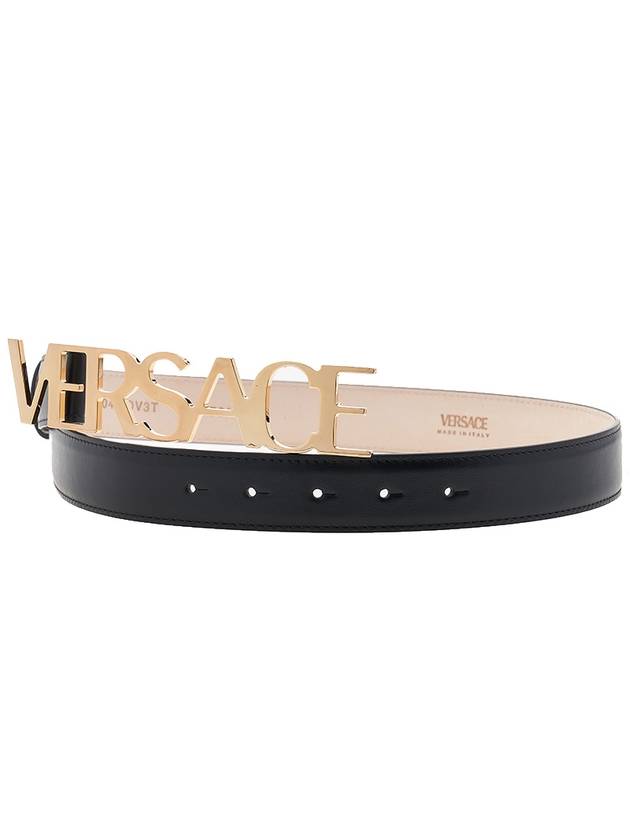 Logo Buckle Leather Belt 1004044DV3T - VERSACE - BALAAN.