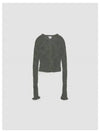 Wide Rib  Semi-Sheer Cardigan Seagrass Green - ACNE STUDIOS - BALAAN 2