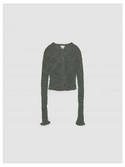 Wide Rib  Semi-Sheer Cardigan Seagrass Green - ACNE STUDIOS - BALAAN 2