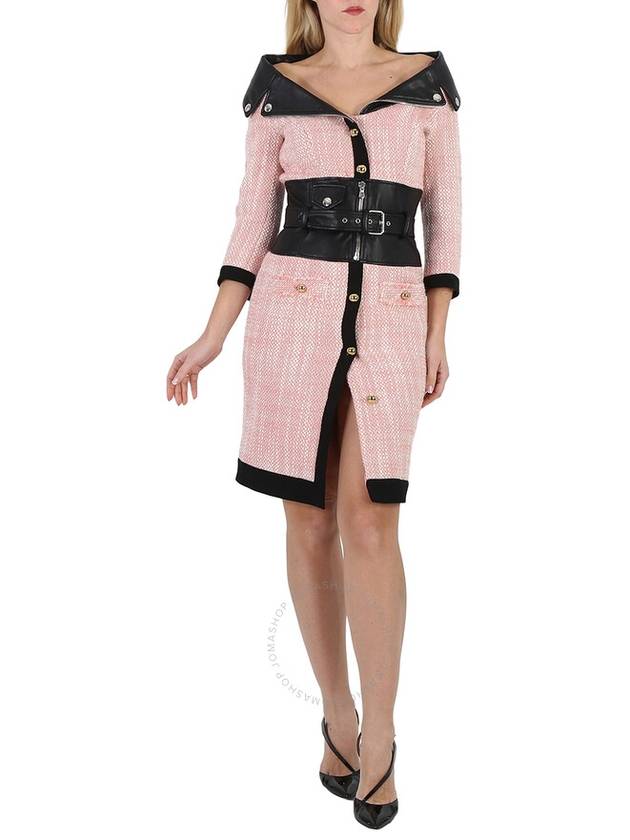 Moschino Pink Two-Tone Belted Minidress, Brand Size 40 (US Size 6) - MOSCHINO - BALAAN 1