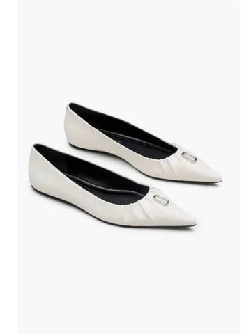 Patent Leather J Marc The Pointy Toe Ballerina White MS1AW24001WHX - MARC JACOBS - BALAAN 1