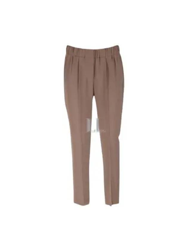 Cropped-Hose Mit Elastischem Bund Pants Brown - BRUNELLO CUCINELLI - BALAAN 2