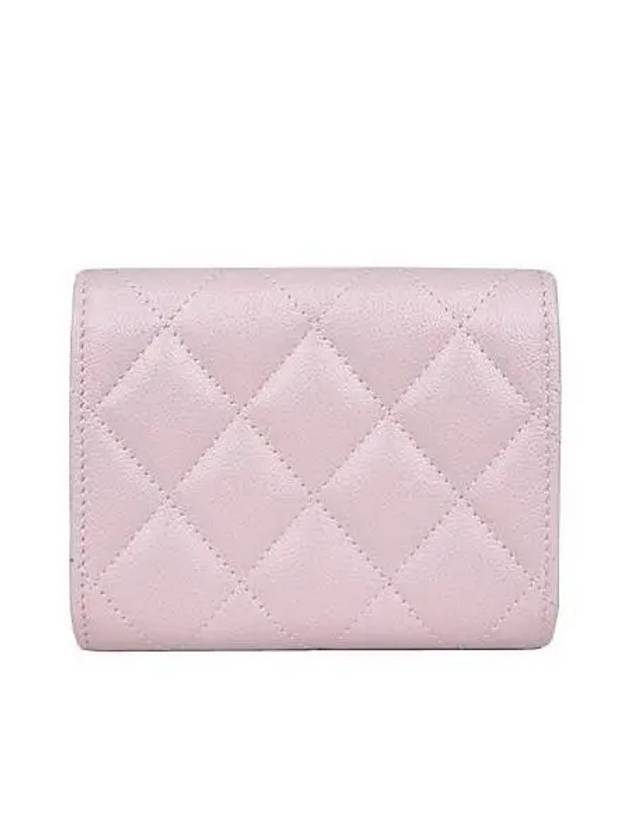 AP3049 COCO gold logo pink caviar skin classic card wallet - CHANEL - BALAAN 4