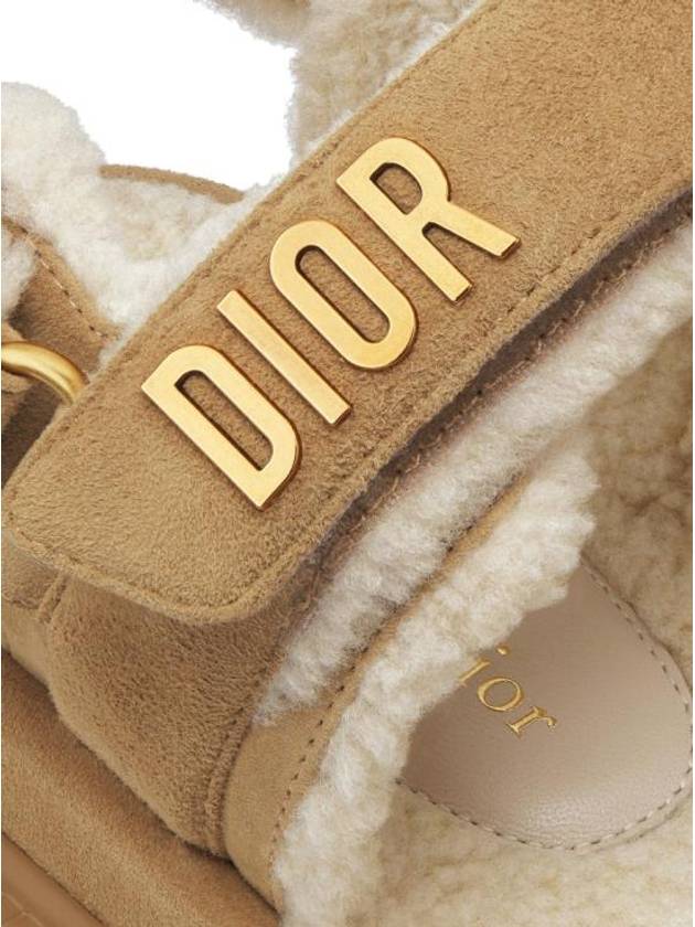 Dioract Suede Calfskin Sandal Beige - DIOR - BALAAN 4