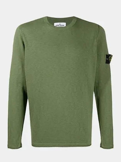 Men's Wappen Patch Round Neck Knit Top Green - STONE ISLAND - BALAAN 2