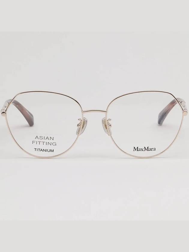 Glasses frame MM5062D 028 round titanium gold frame glasses - MAX MARA - BALAAN 3