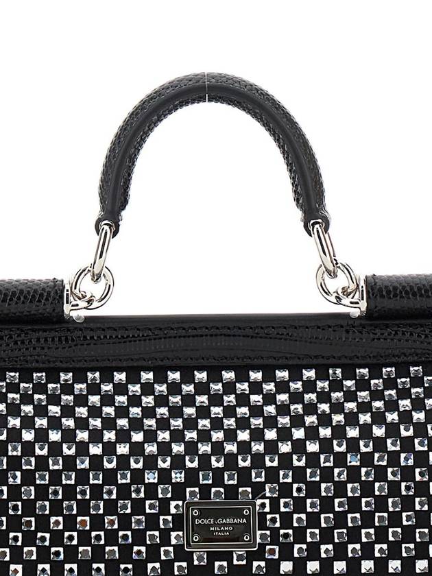 Sicily Crystal Small Tote Bag Black - DOLCE&GABBANA - BALAAN 4