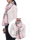 Check Wool Silk Blend Scarf Pink - BURBERRY - BALAAN 2