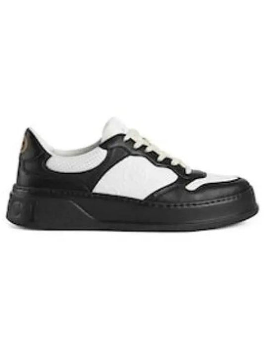 Men's GG Embossed Low Top Sneakers White Black - GUCCI - BALAAN 2