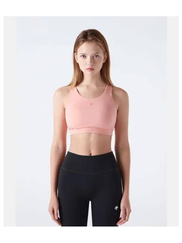 Women s Basic Medium Support Short Bra Top Coral SP322TBR71 - DESCENTE - BALAAN 1