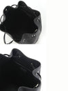 Logo Flo Leather Bucket Bag Black - PRADA - BALAAN 5