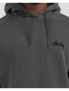 Fuzzy Dice Fleece Hoodie Pigment Washed Grey - STUSSY - BALAAN 3