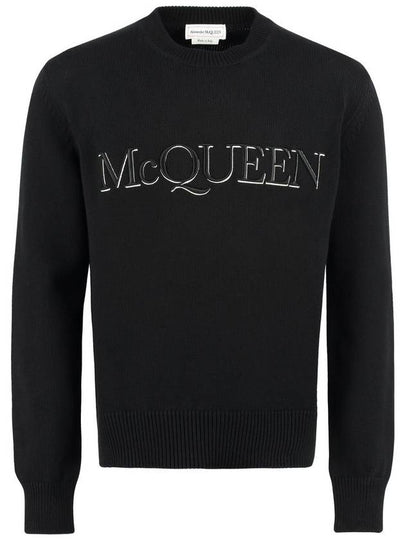 Embroidered Logo Knit Top Black - ALEXANDER MCQUEEN - BALAAN 2