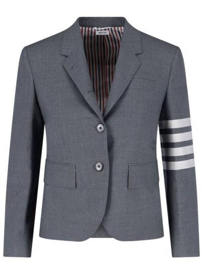 Plain Weave Suiting Classic 4 Bar Jacket Medium Grey - THOM BROWNE - BALAAN 2