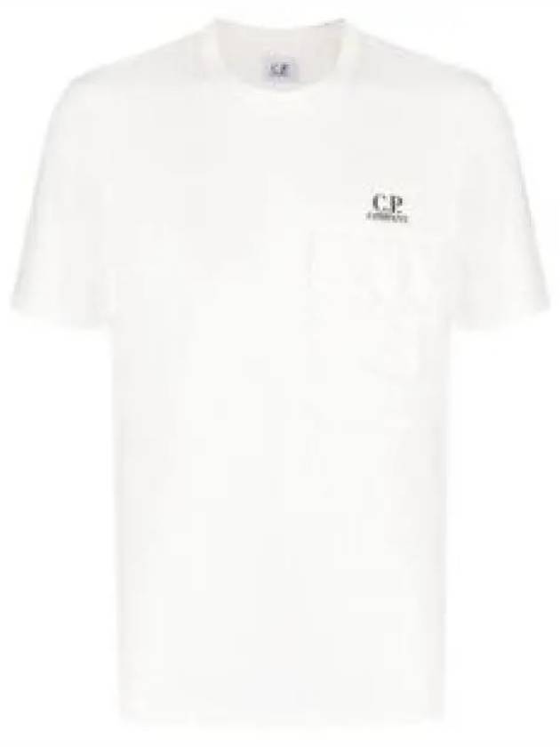 Logo Pocket Crew Neck Cotton Jersey Short Sleeve T-Shirt Gauze White - CP COMPANY - BALAAN 2