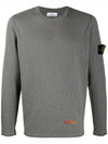 Men's Wappen Patch Round Neck Knit Top Grey - STONE ISLAND - BALAAN 3