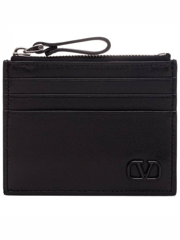 V Logo Card Wallet Black - VALENTINO - BALAAN 2