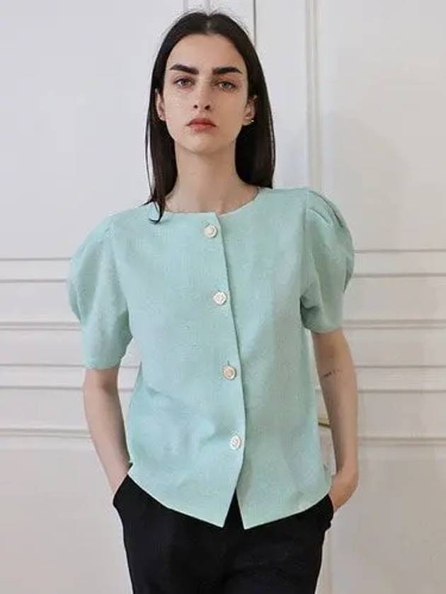 Reversal Linen Blouse Mint - DAMAGE MNEMONIC - BALAAN 1