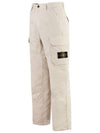 Pantaloni Comfort Fit Cargo Straight Pants Ivory - STONE ISLAND - BALAAN 4