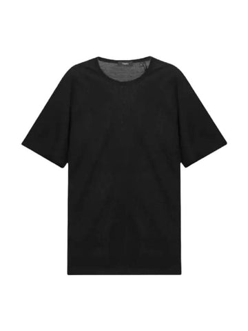 Precise Luxe Cotton Jersey Short Sleeve T-Shirt Black - THEORY - BALAAN 1