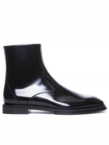 Logo Plaque Zip-Up Ankle Boots Black - ALEXANDER MCQUEEN - BALAAN 1