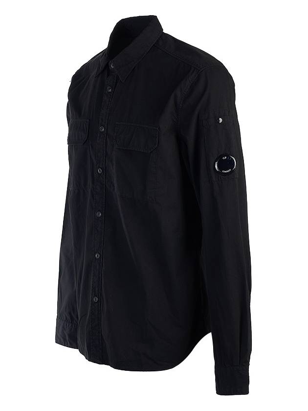 Gabardine Long Sleeve Shirt Black - CP COMPANY - BALAAN 3