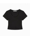 JEANS Women s Black Lip Open Back Crop Top J224341 BEH - CALVIN KLEIN - BALAAN 1