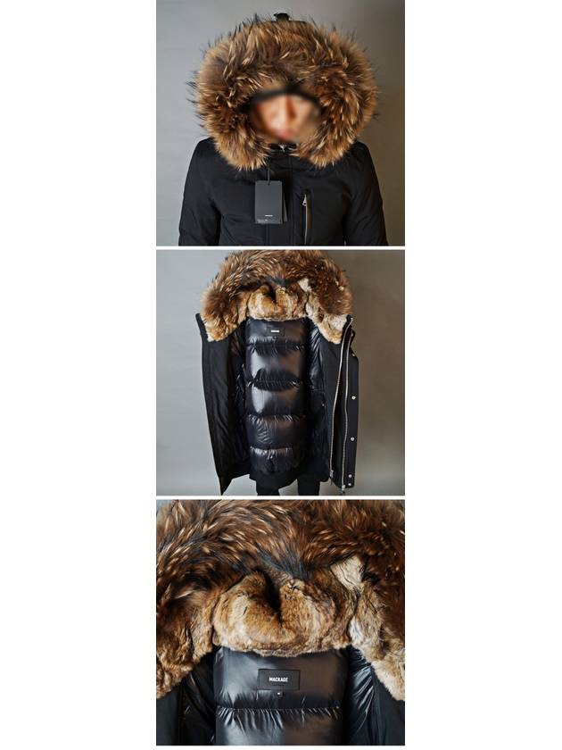 Dixon Nordic Tech Down Natural Fur Bomber Jacket Black - MACKAGE - BALAAN 9