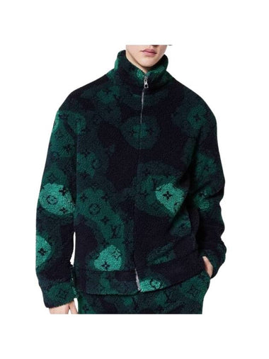 Monogram Camo Fleece Bomber Jacket Green - LOUIS VUITTON - BALAAN 1