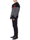 Men's Striped Overfit Knit Top Black - AMI - BALAAN.